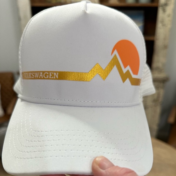 Volkswagen Snap Back White Mesh Trucker Baseball Hat - Picture 2 of 9